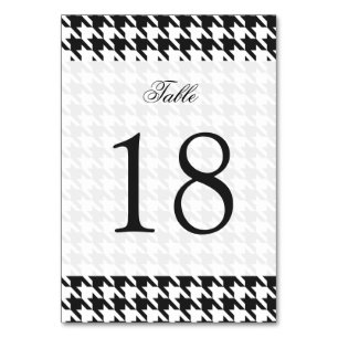 Black and White Houndstooth Mönster Bordsnummer