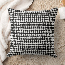Black and White Houndstooth Mönster Pillow