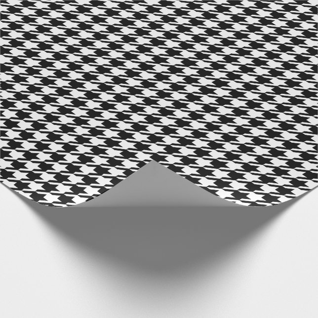 Black and White Houndstooth Mönster Presentpapper (Hörn)