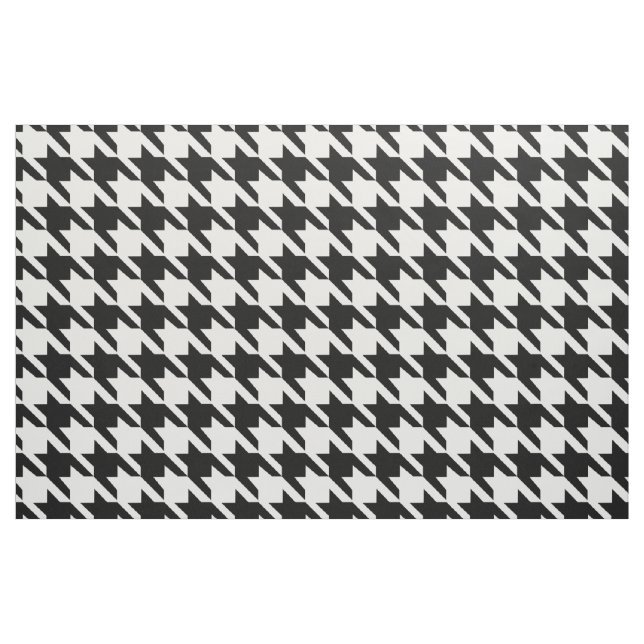 Black and White Houndstooth Mönster Tyg (Fat Quarter)