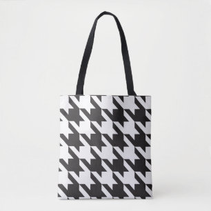 Black and White Houndstooth Mönster Tygkasse