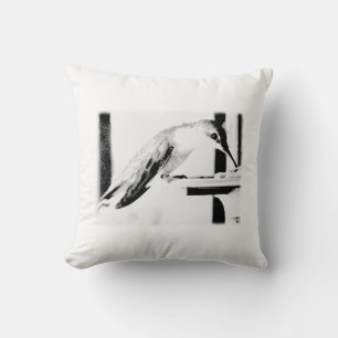 Black and White Hummingbird Bild Kudde