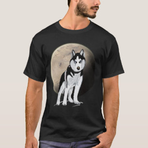 Black and White Husky T Shirt