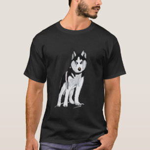 Black and White Husky T Shirt