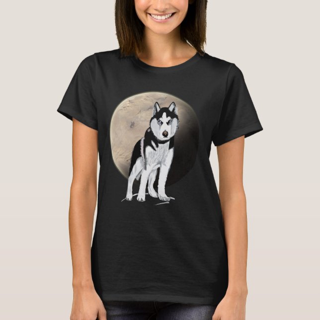 Black and White Husky Tee Shirt (Framsida)
