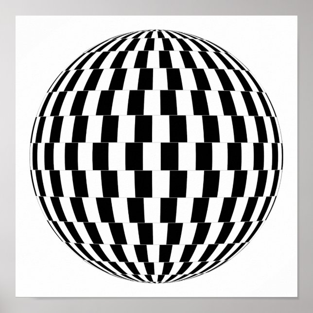Black and White Hypnotic Disco Boll Poster (Framsidan)
