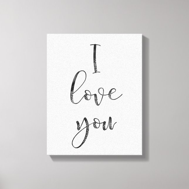 Black and White I Kärlek You Canvastryck (Framsida)