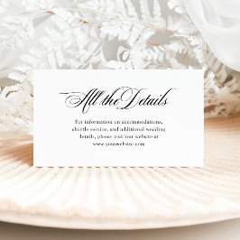 Black and White Italy Elegance | Information om br Tilläggskort