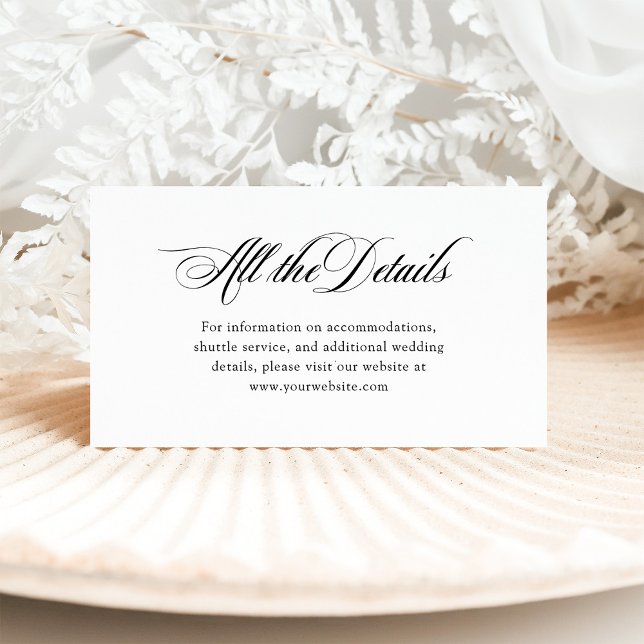 Black and White Italy Elegance | Information om br Tilläggskort (Skapare uppladdad)