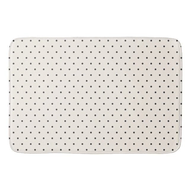 Black and White Ivory Polka Dot Pattern Retro  Badrumsmatta (Framsidan)