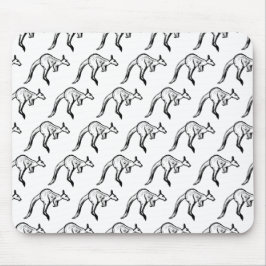 Black and White Jumping Kangaroo Sketch Musmatta