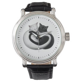 Black and White Kärlek Cats Watch Armbandsur