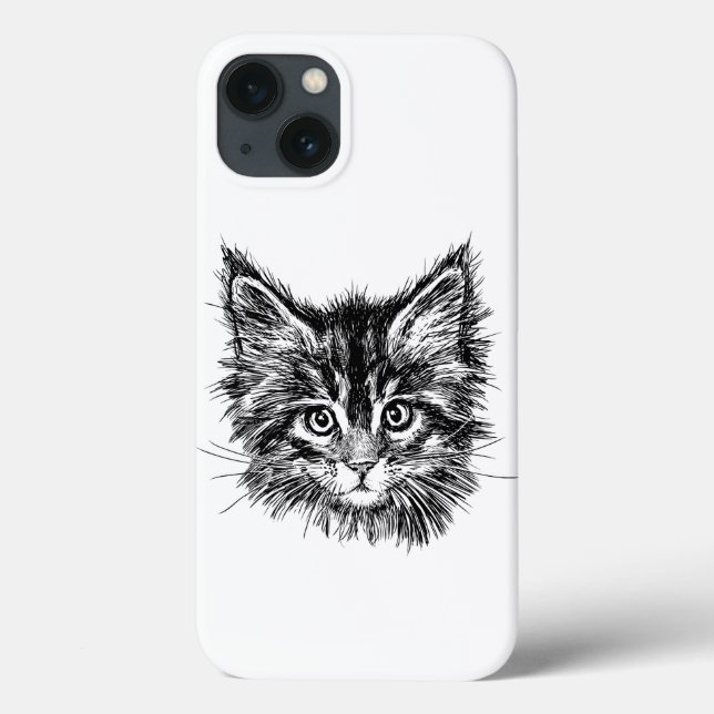 Black and White Kitten Ansikte (Baksida)