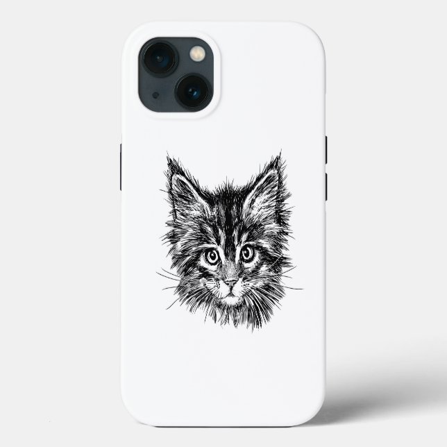 Black and White Kitten Ansikte (Baksida)