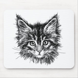 Black and White Kitten Ansikte Musmatta