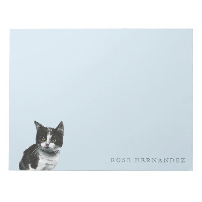 Black and White Kitten Teckning Anteckningsblock (Framsida)