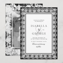 Black and white Lace Old Money Wedding Photo