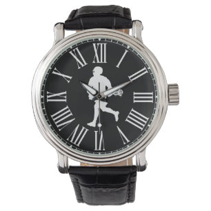 Black and White Lacrosse Player Armbandsur
