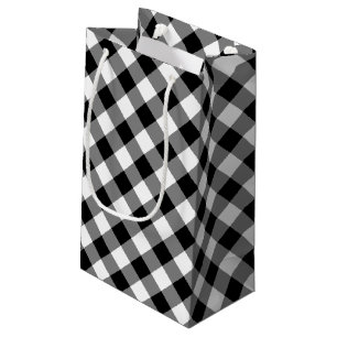 Black and White Large Storlek Diagonal Gingham Che