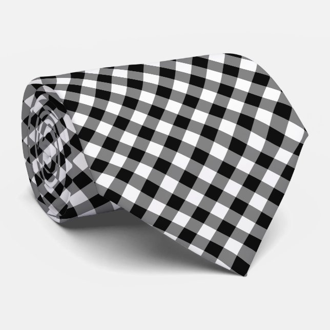 Black and White Large Storlek Diagonal Gingham Che Slips (Rullad)