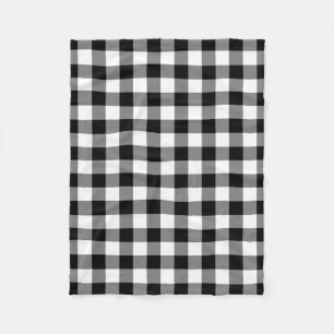 Black and White Large Storlek Gingham Checks Fleecefilt