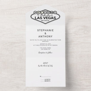 Black and White Las Vegas Destination Wedding