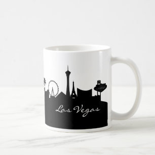 Black and White Las Vegas Skyline Kaffemugg