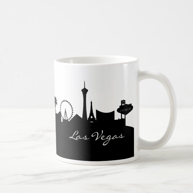 Black and White Las Vegas Skyline Kaffemugg (Höger)