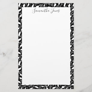 Black and White Leopard print   Personlig Brevpapper