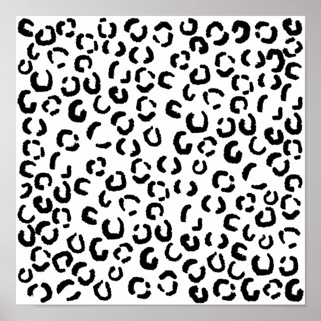 Black and White Leopard Skriv ut Mönster. Poster (Framsidan)