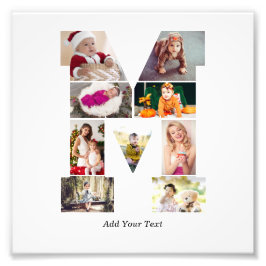 Black and White Letter M Photo Collage Fototryck