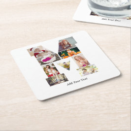 Black and White Letter M Photo Collage Underlägg Papper Kvadrat