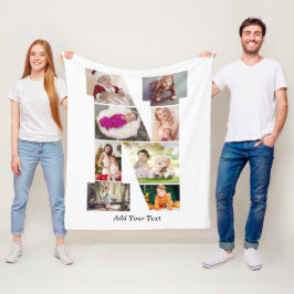 Black and White Letter N Photo Collage Fleecefilt