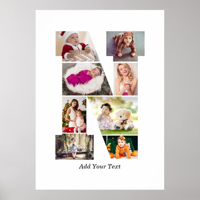 Black and White Letter N Photo Collage Poster (Framsidan)