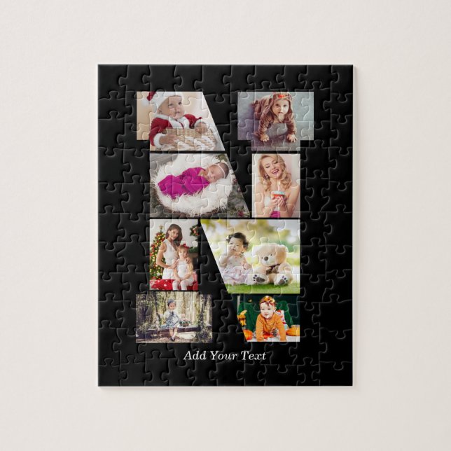 Black and White Letter N Photo Collage Pussel (Vertikal)