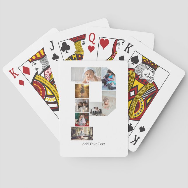 Black and White Letter P Photo Collage Casinokort (Baksidan)