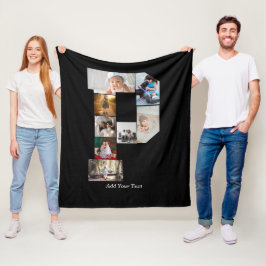 Black and White Letter P Photo Collage Fleecefilt