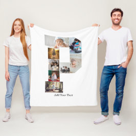 Black and White Letter P Photo Collage Fleecefilt