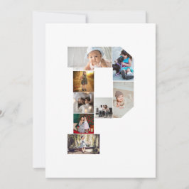 Black and White Letter P Photo Collage Kort