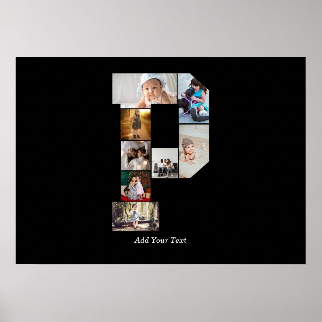 Black and White Letter P Photo Collage Poster (Framsidan)