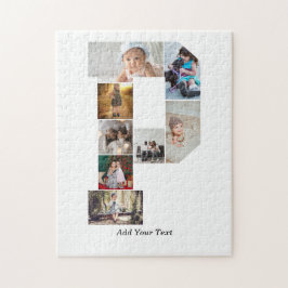 Black and White Letter P Photo Collage Pussel