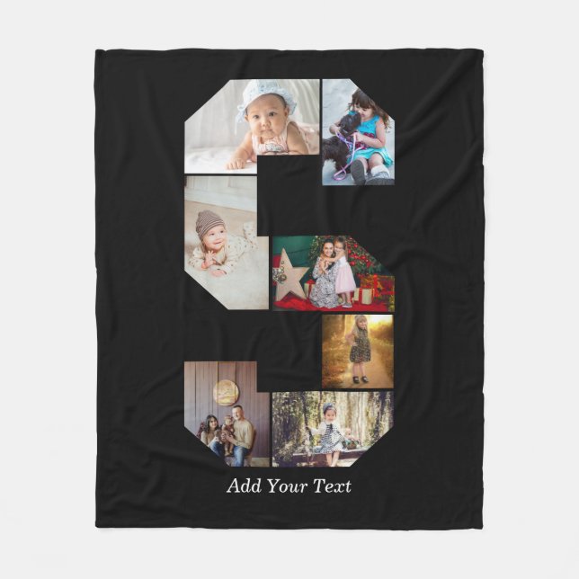 Black and White Letter S Photo Collage Fleecefilt (Framsidan)