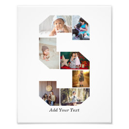 Black and White Letter S Photo Collage Fototryck