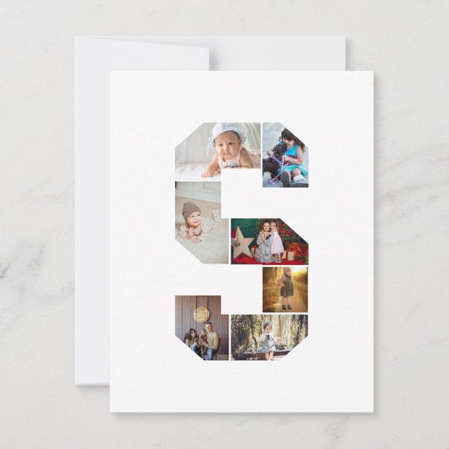 Black and White Letter S Photo Collage Meddelande (Framsida)