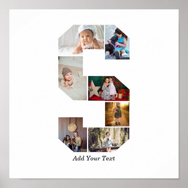 Black and White Letter S Photo Collage Poster (Framsidan)