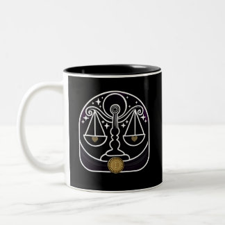 Black and White Libra Zodiac Coffee Mugg