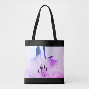 Black and White Lily Miami Black Rim Tote Bag Tygkasse