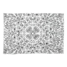 Black and White Line Art Mönster Kitchen Towel
