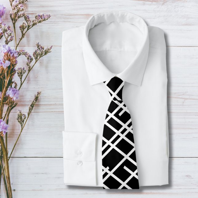 Black and White Linjer Neck Tie Slips (Skapare uppladdad)