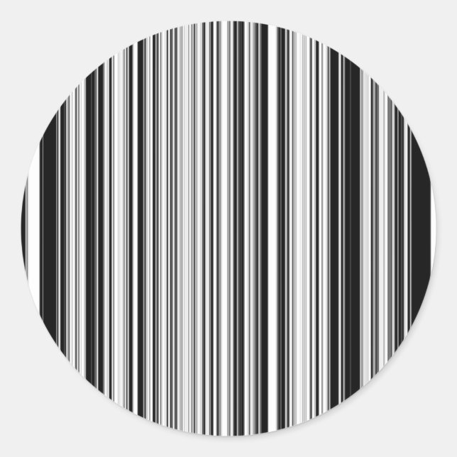Black and White Linjer Runt Klistermärke (Framsida)